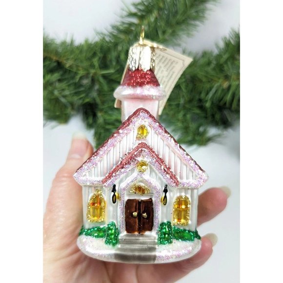 The Country Church Retired Old World Christmas Ornament - Picture 2 of 5